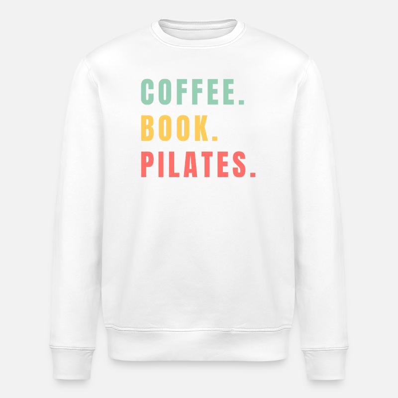 COFFEE BOOK PILATES - Stanley/Stella Unisex Bio-Sweatshirt ROLLER - Weiß