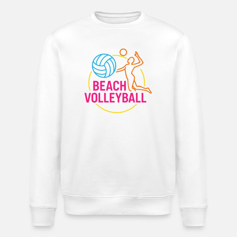 Beachvolleyball Maenner Logo - Stanley/Stella Unisex Bio-Sweatshirt ROLLER - Weiß