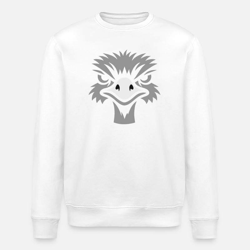 Nandu, Straußenkopf  Emu - Stanley/Stella Unisex Bio-Sweatshirt ROLLER - Weiß