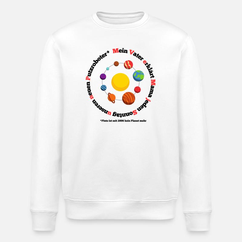 Sonnensystem lustig - Stanley/Stella Unisex Bio-Sweatshirt ROLLER - Weiß