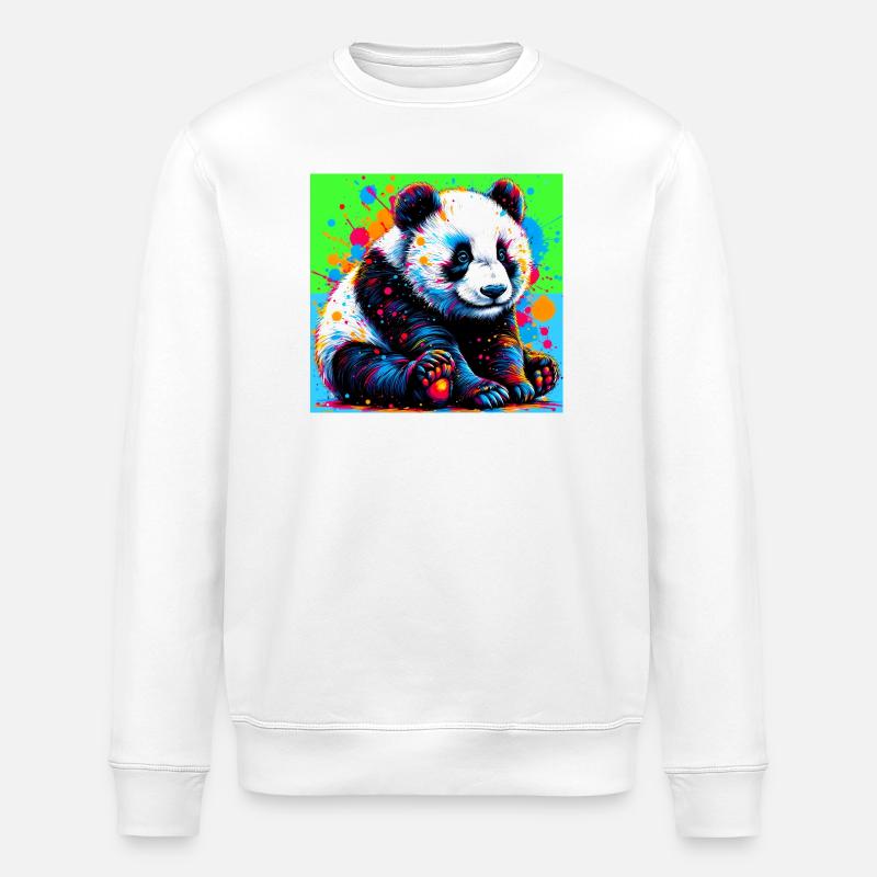Panda - Stanley/Stella Unisex Bio-Sweatshirt ROLLER - Weiß