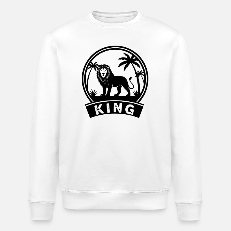 lion  - Sweat bio ROLLER Stanley/Stella Unisexe - blanc