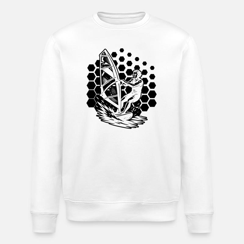 Clear windsurfing message - Stanley/Stella ROLLER Unisex Organic Sweatshirt - white