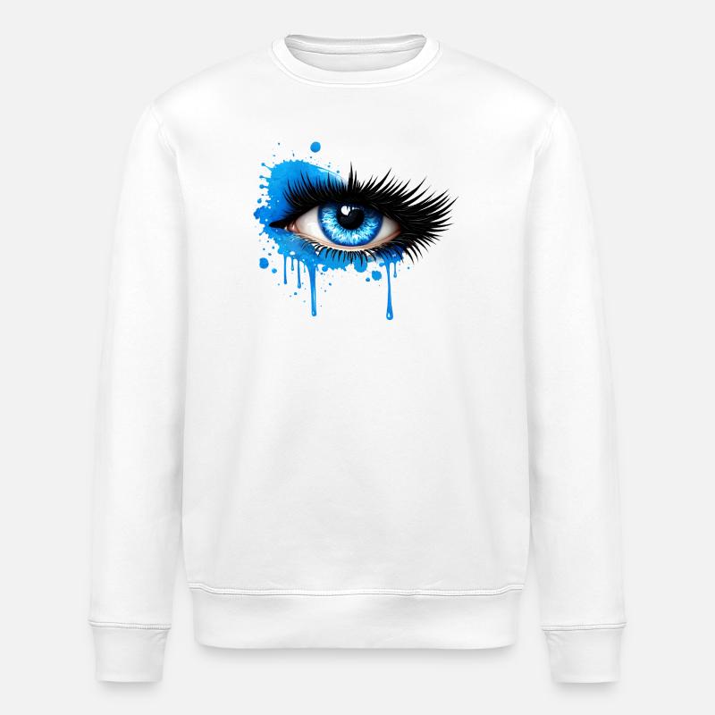 Œil bleu dans le style graffiti - Sweat bio ROLLER Stanley/Stella Unisexe - blanc