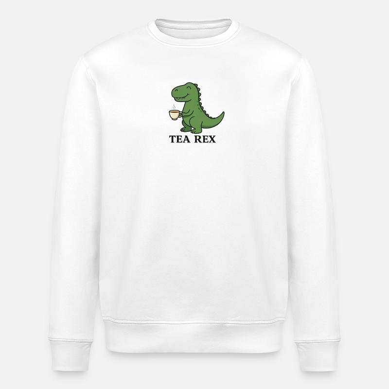 Thé Rex Dino avec Thé - Sweat bio ROLLER Stanley/Stella Unisexe - blanc