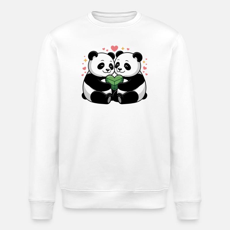Couples de pandas amoureux - Sweat bio ROLLER Stanley/Stella Unisexe - blanc