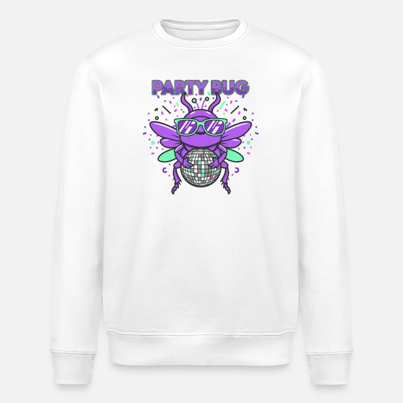 Party Bug - Disco Fieber - Stanley/Stella Unisex Bio-Sweatshirt ROLLER - Weiß