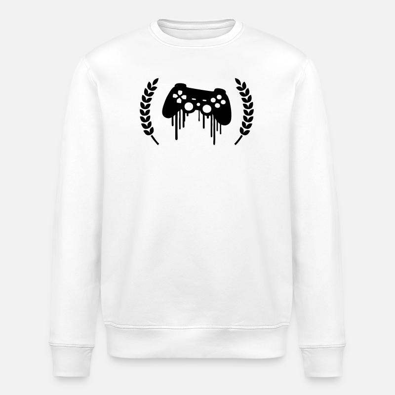 gaming kontroller kranz - Stanley/Stella Unisex Bio-Sweatshirt ROLLER - Weiß