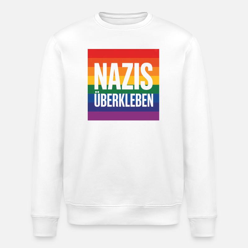 Nazis überkleben - Antifa Tee - Stanley/Stella Unisex Bio-Sweatshirt ROLLER - Weiß