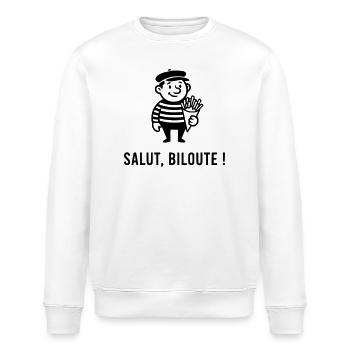Hallo biloute - Stanley/Stella Unisex Bio-Sweatshirt ROLLER - Weiß - Vorne - Nik (191cm)