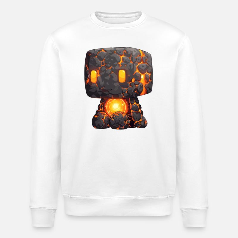 Lava Golem Flammstein Stil - Stanley/Stella Unisex Bio-Sweatshirt ROLLER - Weiß