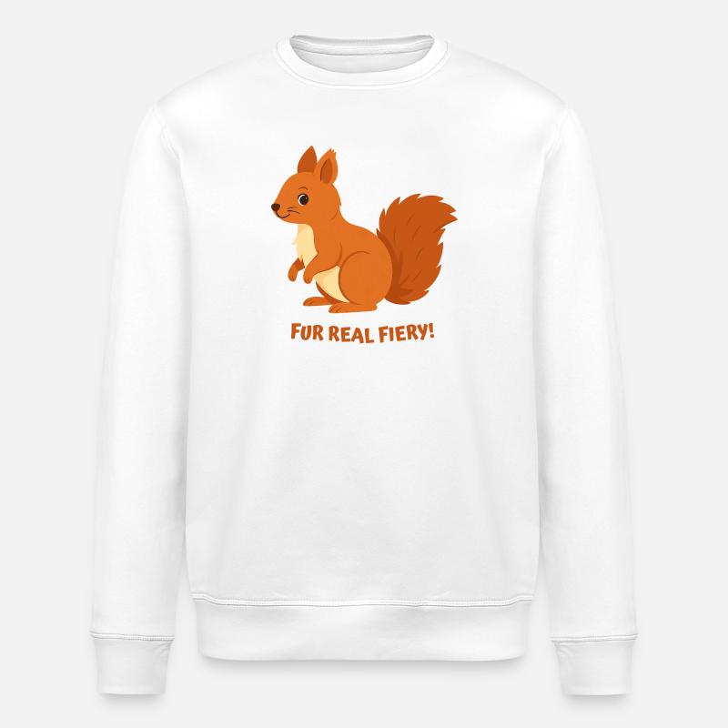 Fire Squirrel - Stanley/Stella ROLLER Unisex Organic Sweatshirt - white