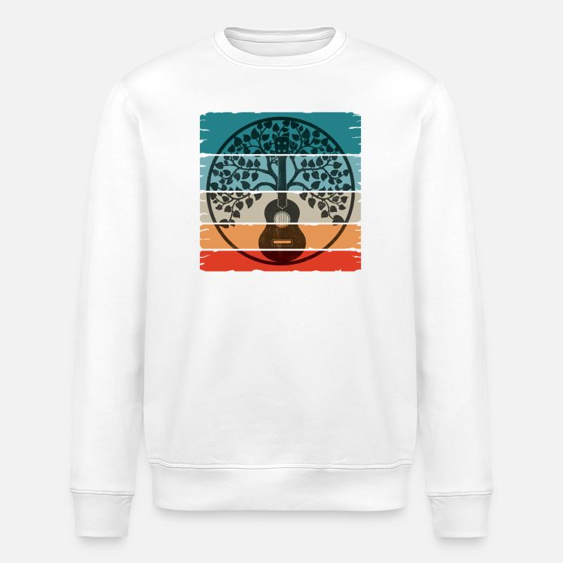 Ukulele Mandala on retro sunset - Stanley/Stella Unisex Bio-Sweatshirt ROLLER - Weiß