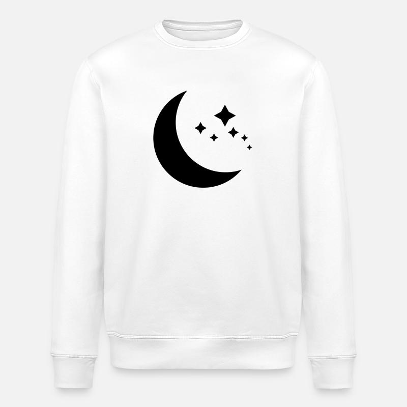 Mond und Sterne - Stanley/Stella Unisex Bio-Sweatshirt ROLLER - Weiß
