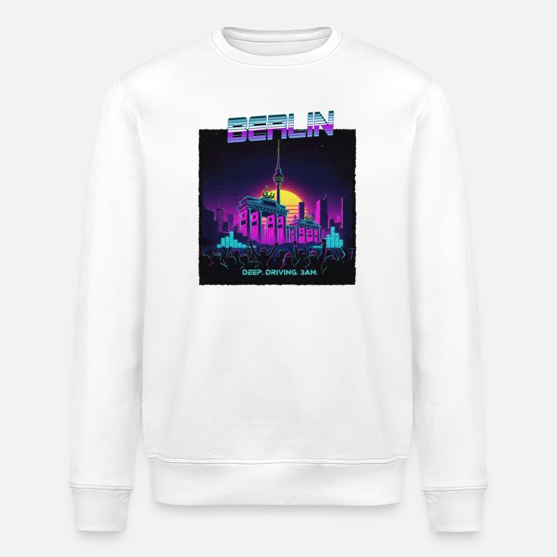 Berlin Retro Electro - Stanley/Stella ROLLER Unisex Organic Sweatshirt - white