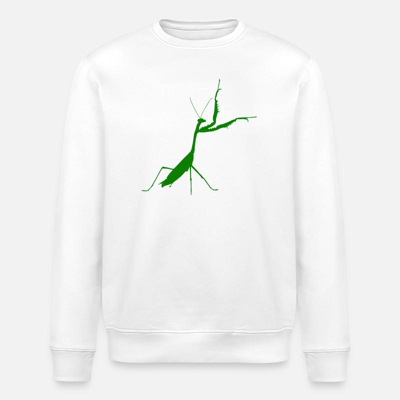 Gottesanbeterin grün - Stanley/Stella Unisex Bio-Sweatshirt ROLLER - Weiß