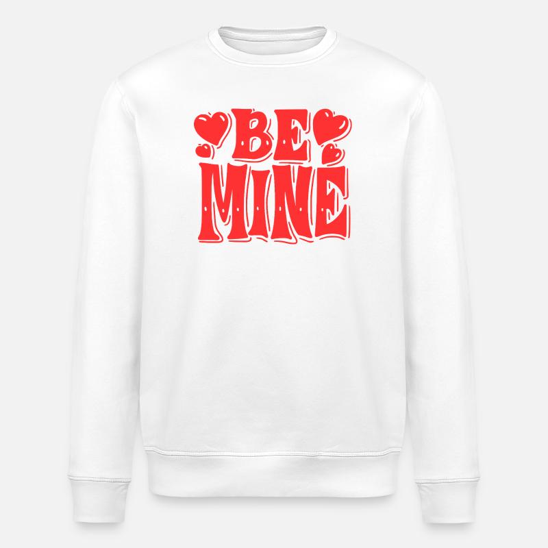 Be Mine Hearts Retro - Stanley/Stella Unisex Bio-Sweatshirt ROLLER - Weiß