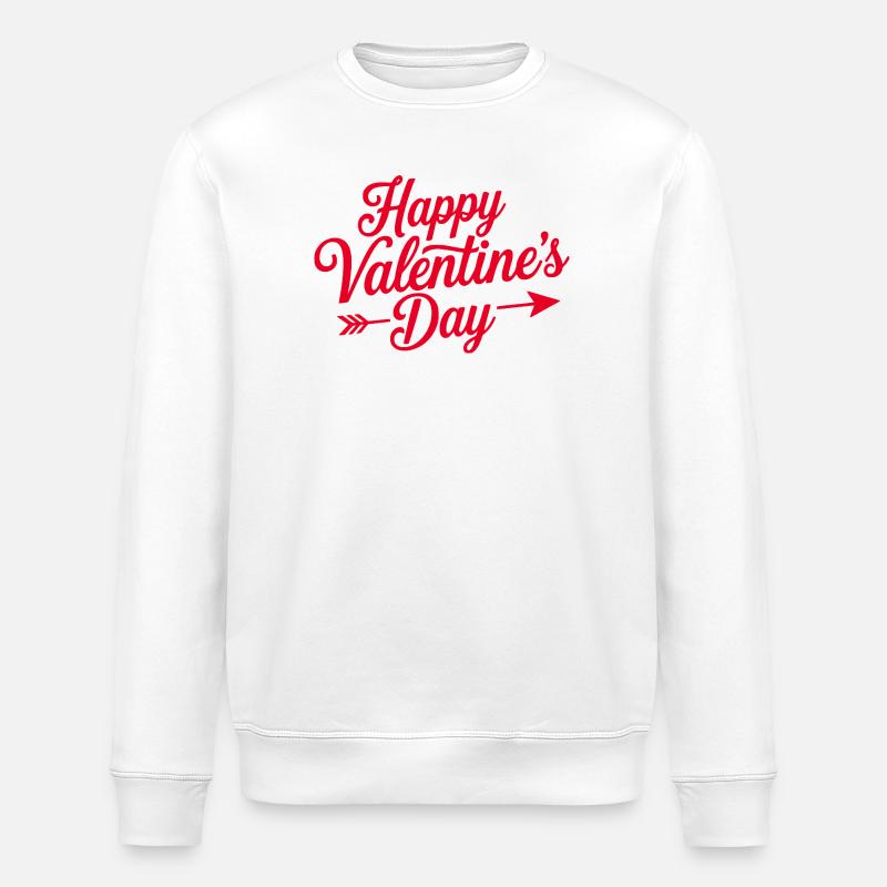 Valentine Script Herzpfeil - Stanley/Stella Unisex Bio-Sweatshirt ROLLER - Weiß