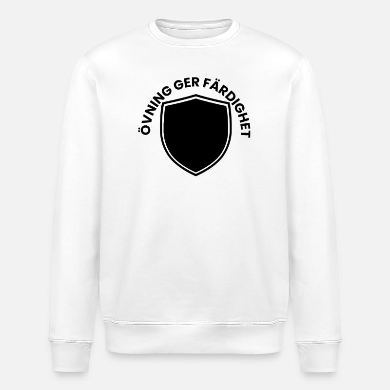 Practice makes perfect shield - Stanley/Stella ROLLER Unisex Organic Sweatshirt - white