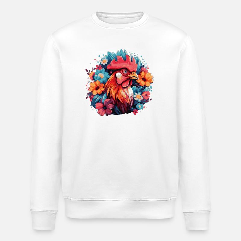 Couronne de fleurs Farbenrooster - Sweat bio ROLLER Stanley/Stella Unisexe - blanc