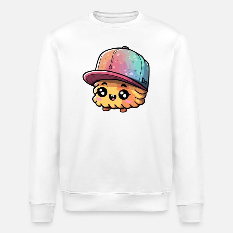 Buntes Kawaii Sushi Cap - Stanley/Stella Unisex Bio-Sweatshirt ROLLER - Weiß
