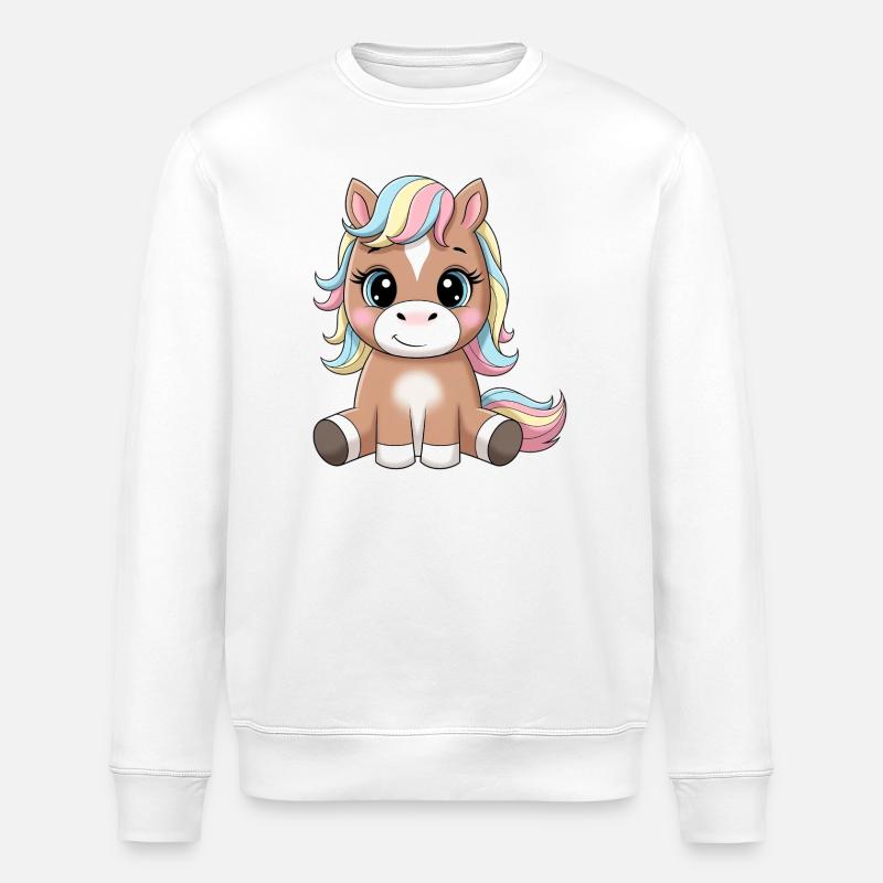 Dessin animé Pastel Pony câlin - Sweat bio ROLLER Stanley/Stella Unisexe - blanc