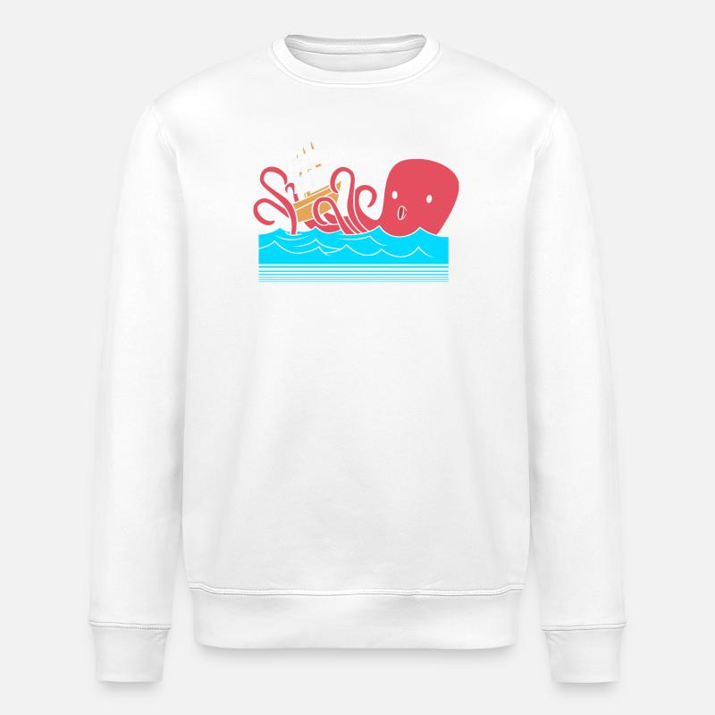 Oktopus Krake Kraken Tintenfisch - Stanley/Stella Unisex Bio-Sweatshirt ROLLER - Weiß