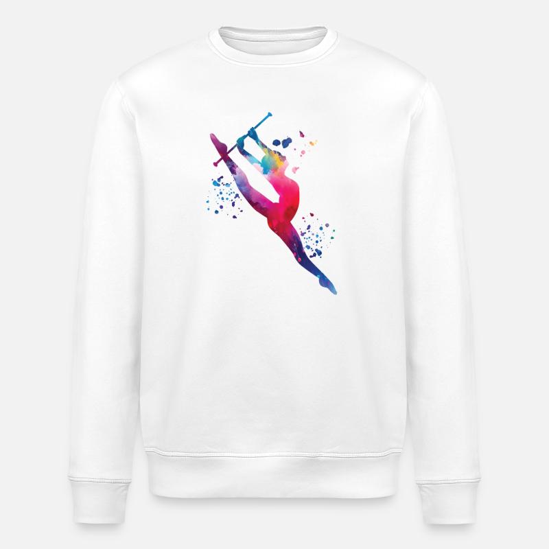 Gymnast with baton rhythmic gymnastics - Stanley/Stella ROLLER Unisex Organic Sweatshirt - white