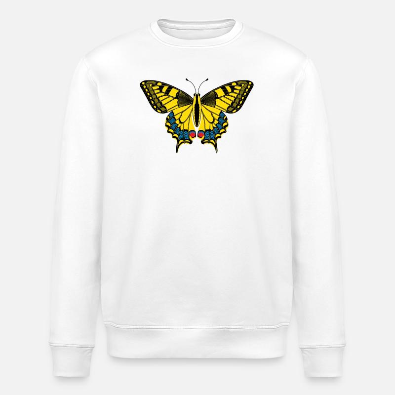 Schmetterling – Butterfly - Stanley/Stella Unisex Bio-Sweatshirt ROLLER - Weiß