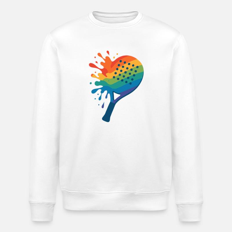 Bunter Padel-Schläger - Stanley/Stella Unisex Bio-Sweatshirt ROLLER - Weiß