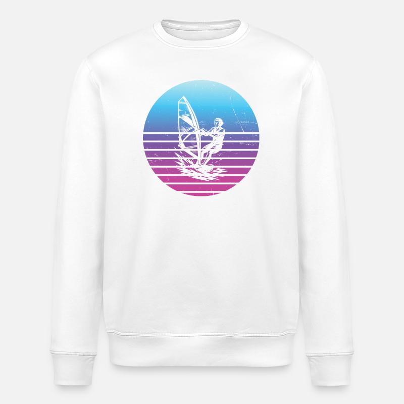 Klassisches Windsurfing Motiv - Stanley/Stella Unisex Bio-Sweatshirt ROLLER - Weiß