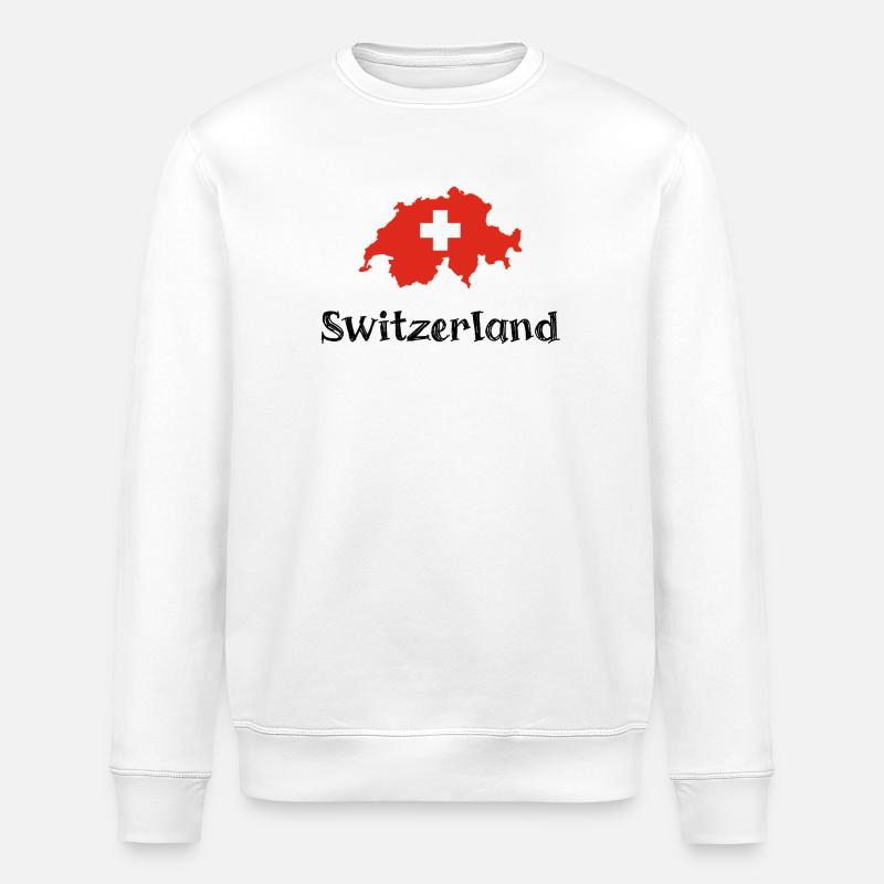 Suisse (texte noir) - Sweat bio ROLLER Stanley/Stella Unisexe - blanc