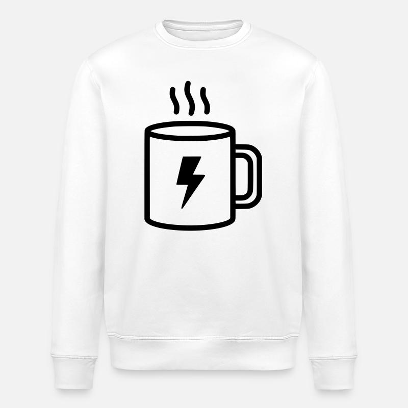 Coffee Cup Flash Energy - Stanley/Stella ROLLER Unisex Organic Sweatshirt - white