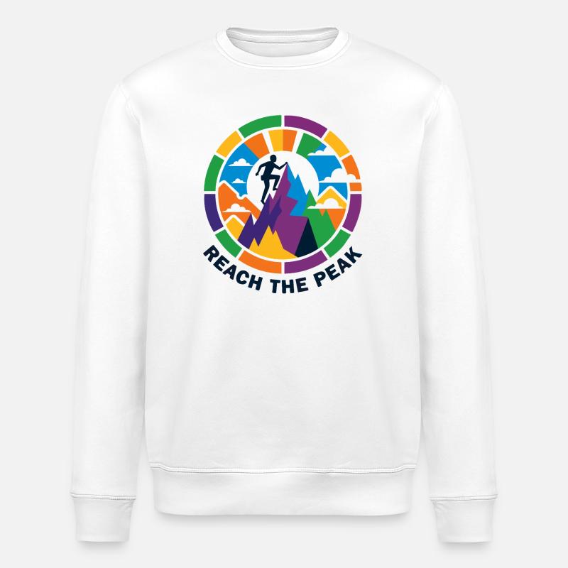 buntes Gipfelsturm Bergsteiger Kletterer Gipfel - Stanley/Stella Unisex Bio-Sweatshirt ROLLER - Weiß