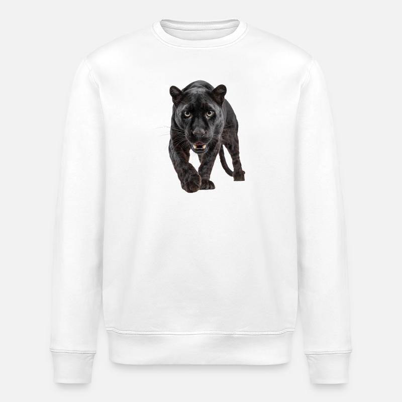 Schwarzer Panther – Kraft, Fokus, Dominanz - Stanley/Stella Unisex Bio-Sweatshirt ROLLER - Weiß