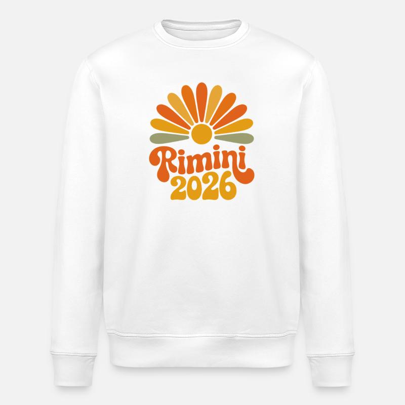 Rimini 2026 Sunburst - Sweat bio ROLLER Stanley/Stella Unisexe - blanc