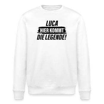 Luca – Hier kommt die Legende - Stanley/Stella Unisex Bio-Sweatshirt ROLLER - Weiß - Vorne - Nik (191cm)