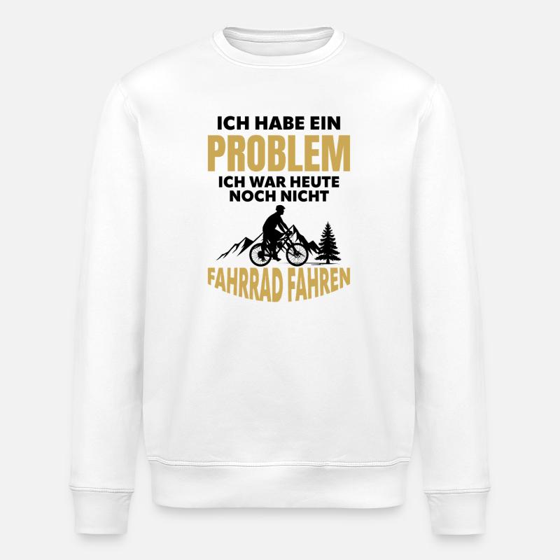 Problem Fahrradfahren Mountain Ride - Stanley/Stella Unisex Bio-Sweatshirt ROLLER - Weiß