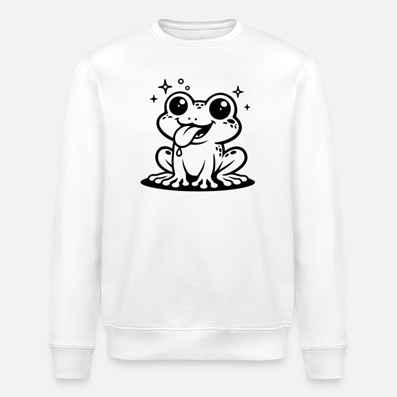 Toad Comic Frog - Stanley/Stella ROLLER Unisex Organic Sweatshirt - white