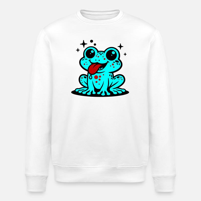 Toad Comic Frog - Stanley/Stella ROLLER Unisex Organic Sweatshirt - white
