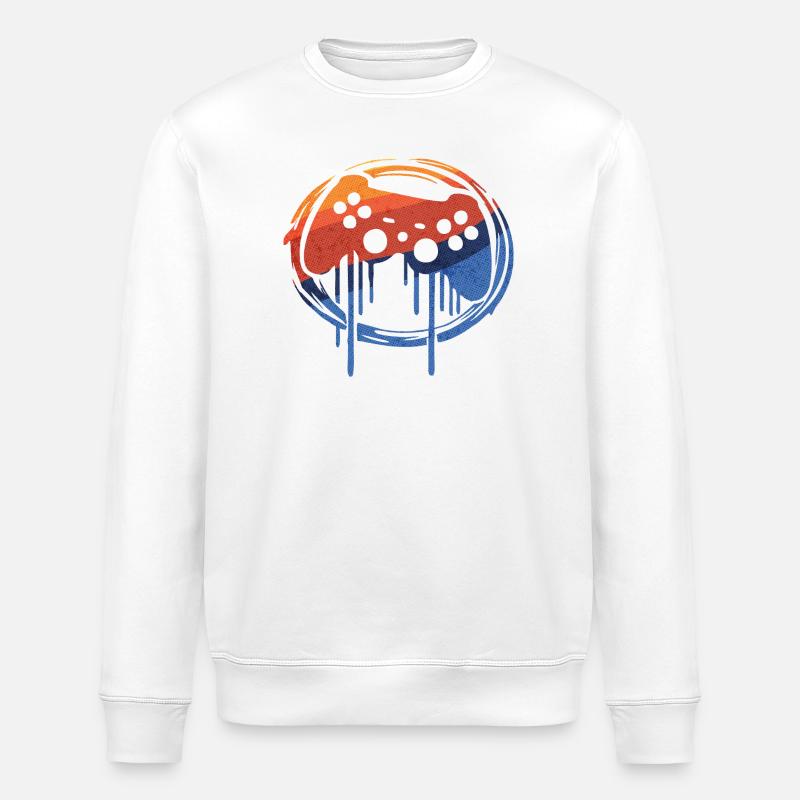 retro gamer - Stanley/Stella Unisex Bio-Sweatshirt ROLLER - Weiß