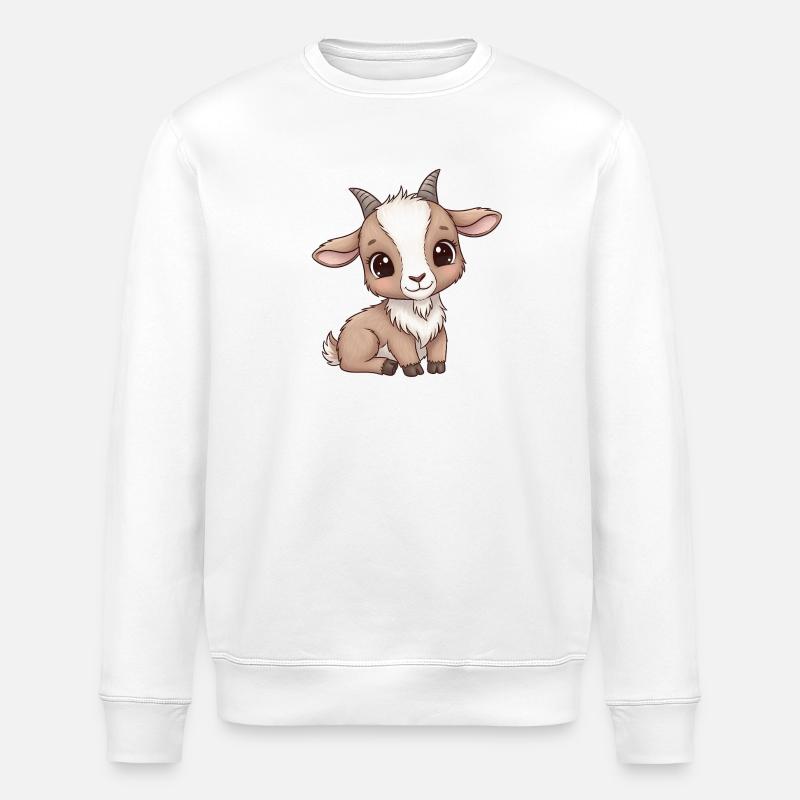 Dessin animé mignon de chevreau - Sweat bio ROLLER Stanley/Stella Unisexe - blanc