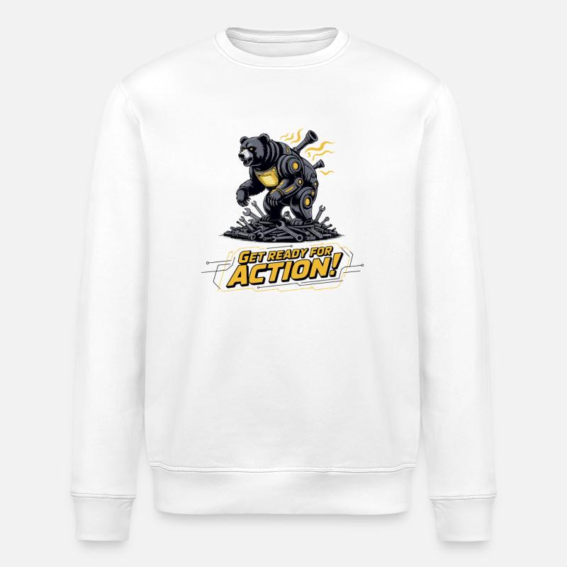 Équipement d’action Bear Mech - Sweat bio ROLLER Stanley/Stella Unisexe - blanc