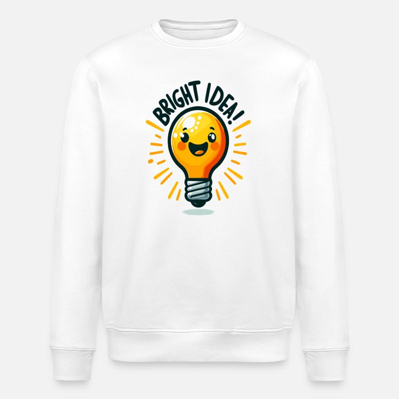 Fröhliche Glühbirne Idee - Stanley/Stella Unisex Bio-Sweatshirt ROLLER - Weiß