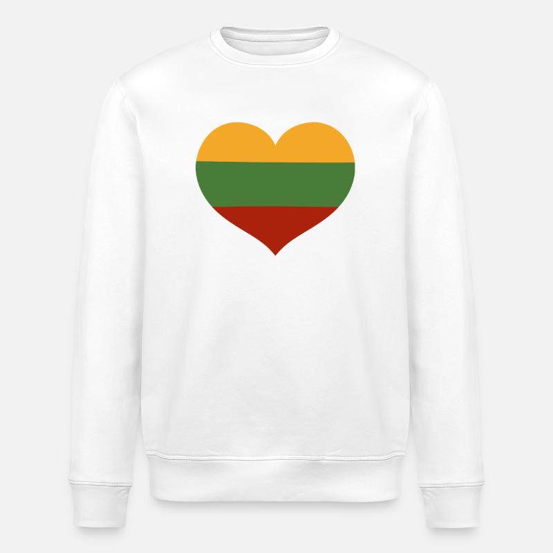 Litauische Herzflagge - Stanley/Stella Unisex Bio-Sweatshirt ROLLER - Weiß