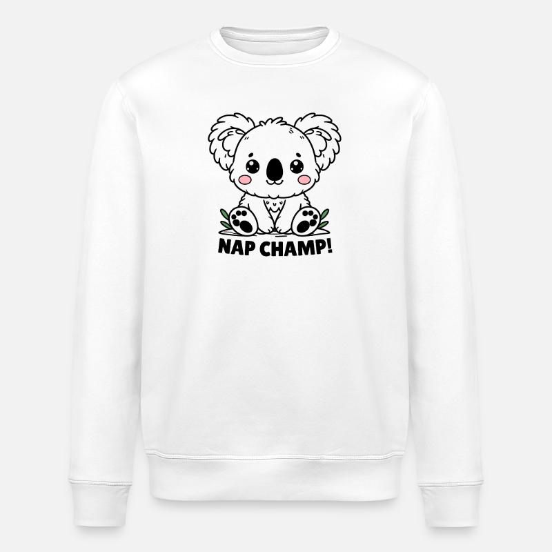Koala Master Nap - Stanley/Stella ROLLER Unisex Organic Sweatshirt - white