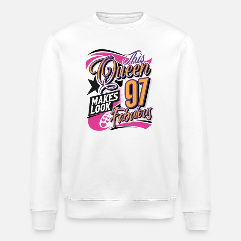 Reine du 97e anniversaire - Sweat bio ROLLER Stanley/Stella Unisexe - blanc