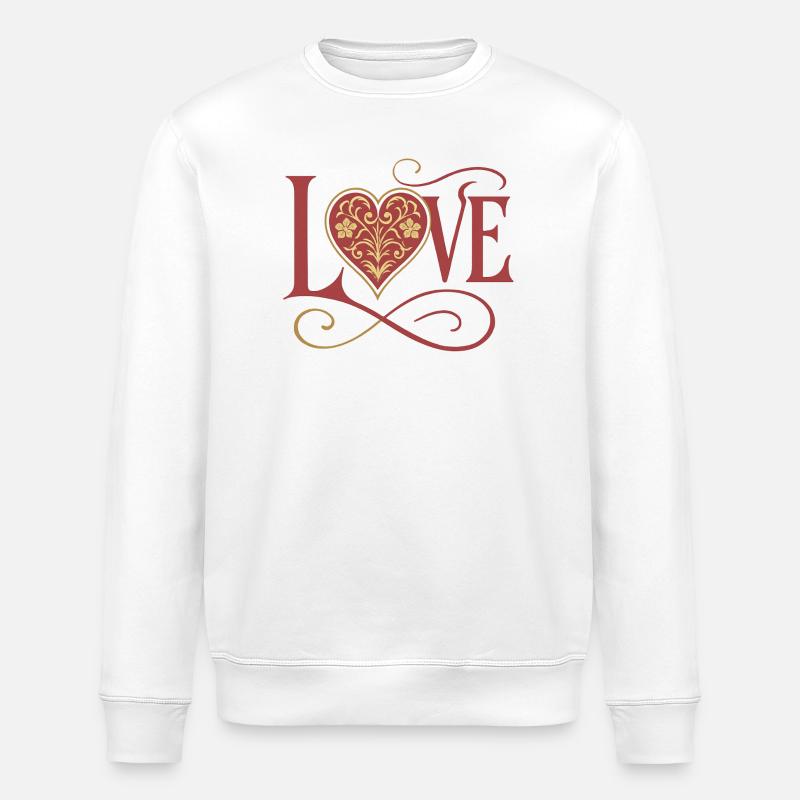 Amour - Cœur - Saint Valentin - Mariage - Sweat bio ROLLER Stanley/Stella Unisexe - blanc