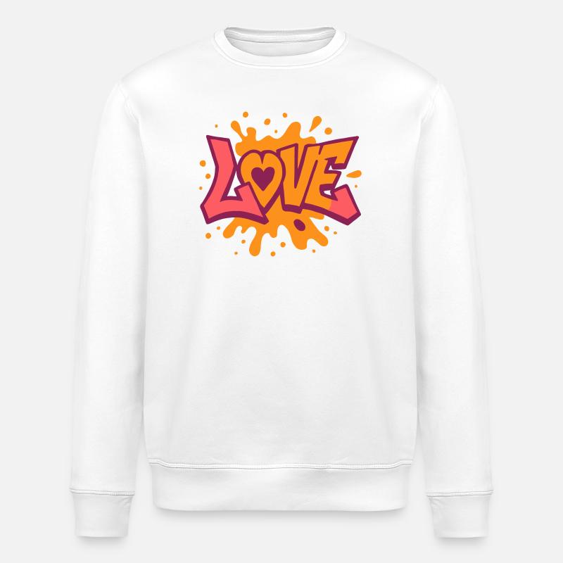 Amour - Cœur - Saint Valentin - Mariage - Sweat bio ROLLER Stanley/Stella Unisexe - blanc