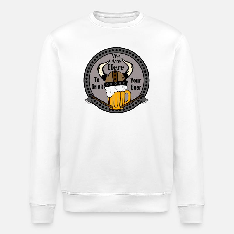 Viking Biertrinker Wikinger - Stanley/Stella Unisex Bio-Sweatshirt ROLLER - Weiß